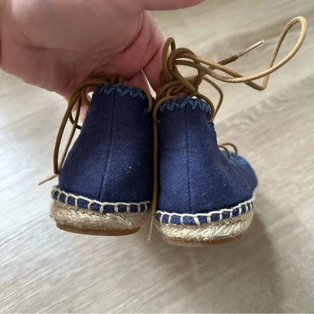 Tory‎ Burch Espadrille Womens 7 Blue Casual Lace Up